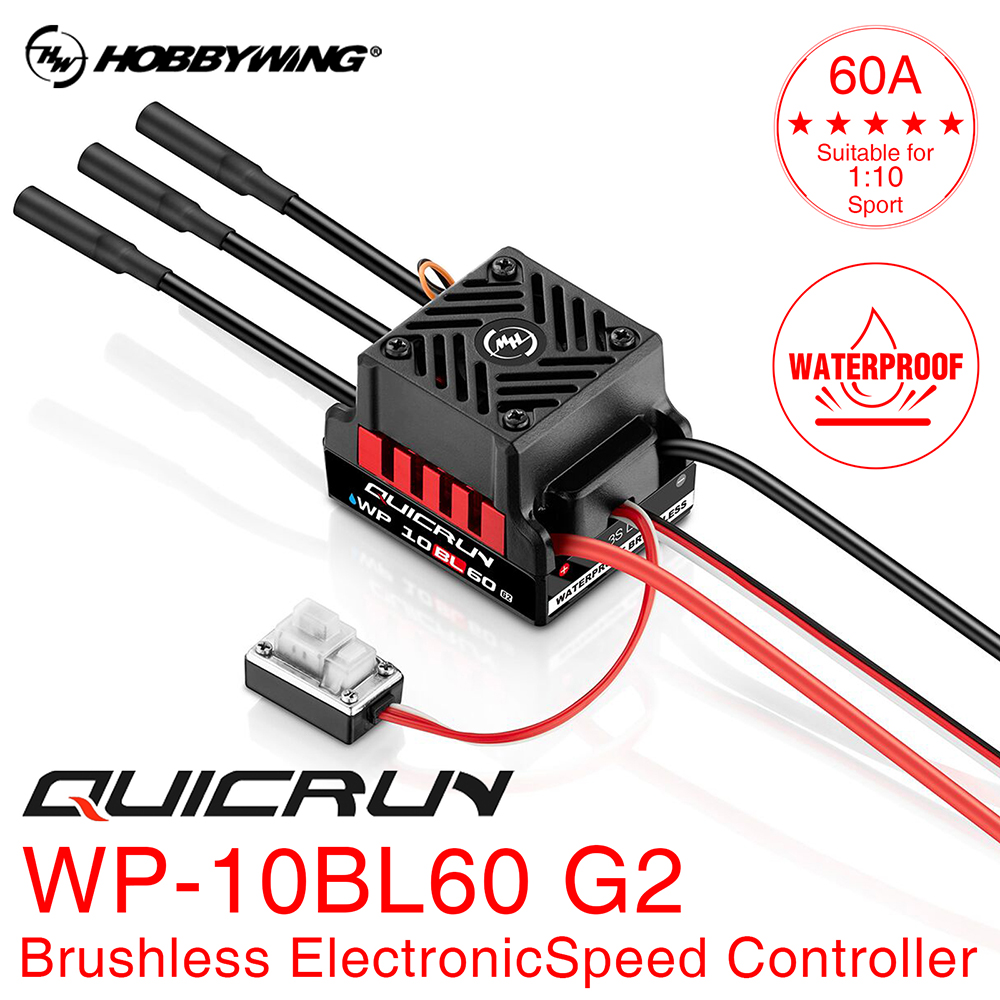 Esc Waterproof 60A - HobbyWing QuicRun WP 10BL60 RC ESC