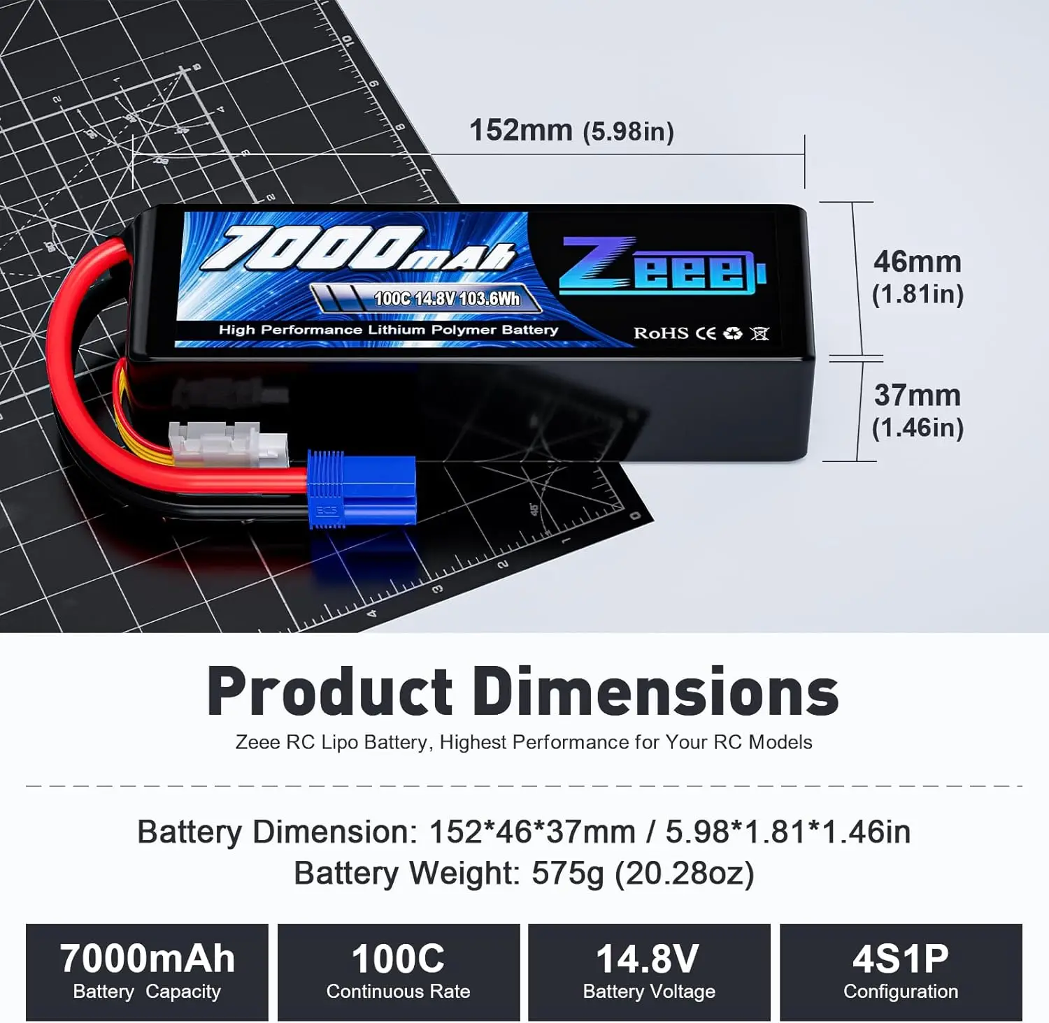 Zeee 4S 7000mAh FPV Drone Lipo - Rc Hobby Land 리뷰 및 가격