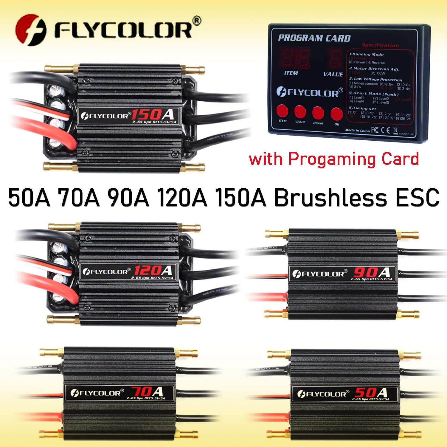 Flycolor 50A 70A 90A 120A 150A - Esc Waterproof 60A 리뷰 및 가격