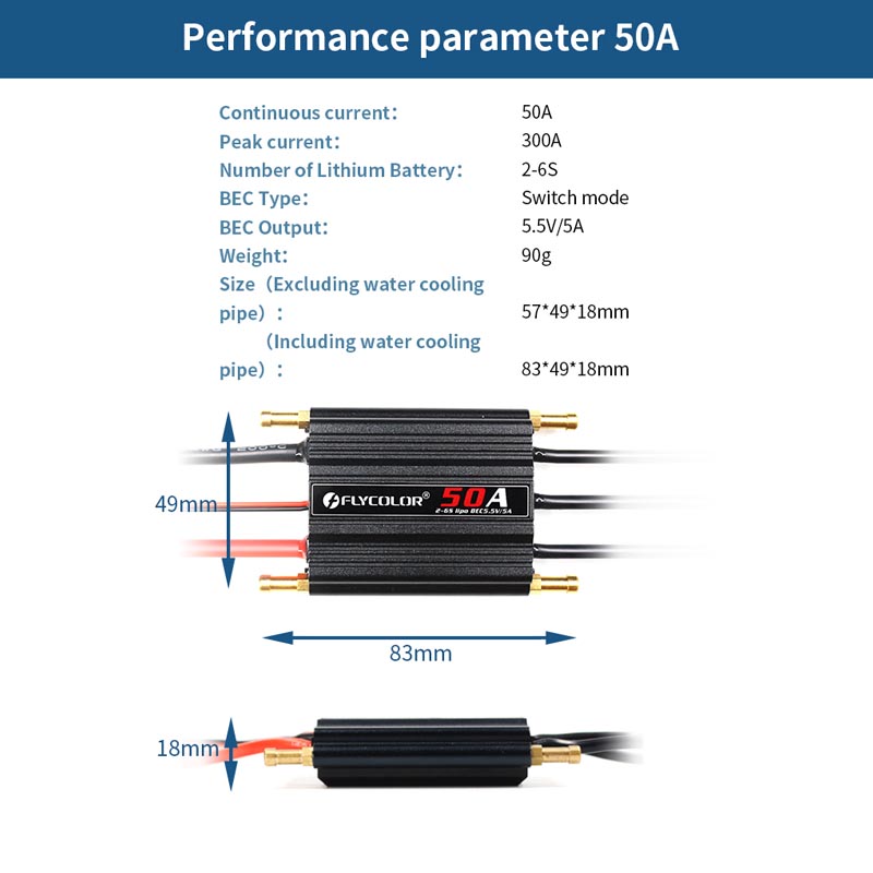 Flycolor 50A 70A 90A 120A 150A - Esc Waterproof 60A 리뷰 및 가격